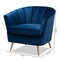 Baxton Studio Emeline Navy Blue Velvet Upholstered Brushed Gold Finished Chair 157-9788 - alternate 2